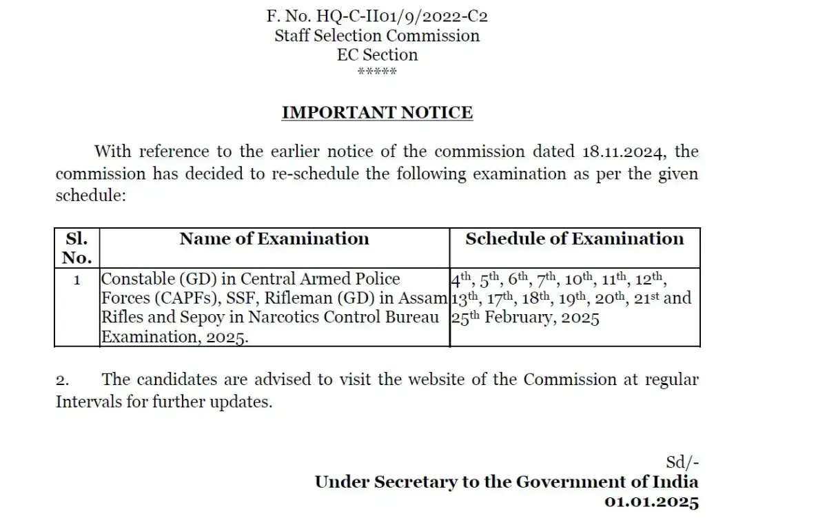 SSC GD 2025 Admit Card